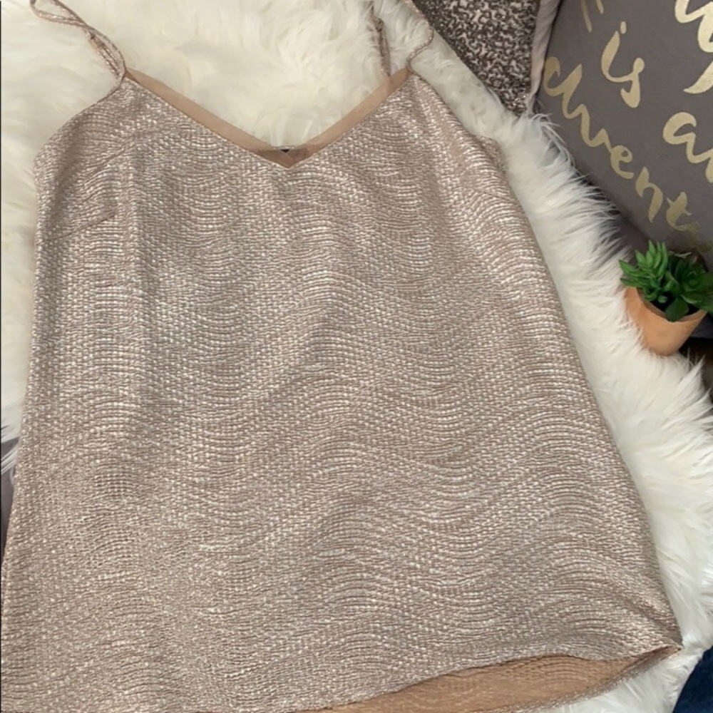 Metallic gold top with adjustable straps